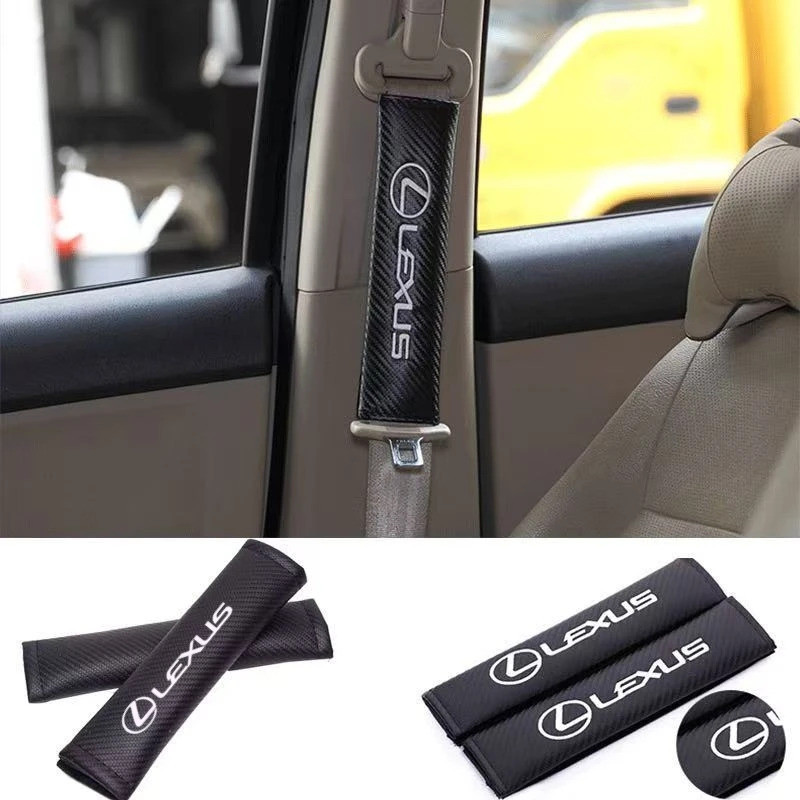 2PC รถเข็มขัดนิรภัยไหล่ชุดป้องกันภายใน Accessorie สําหรับ Lexus F SPORT GX460 Ct200h IS250 ES 220D I