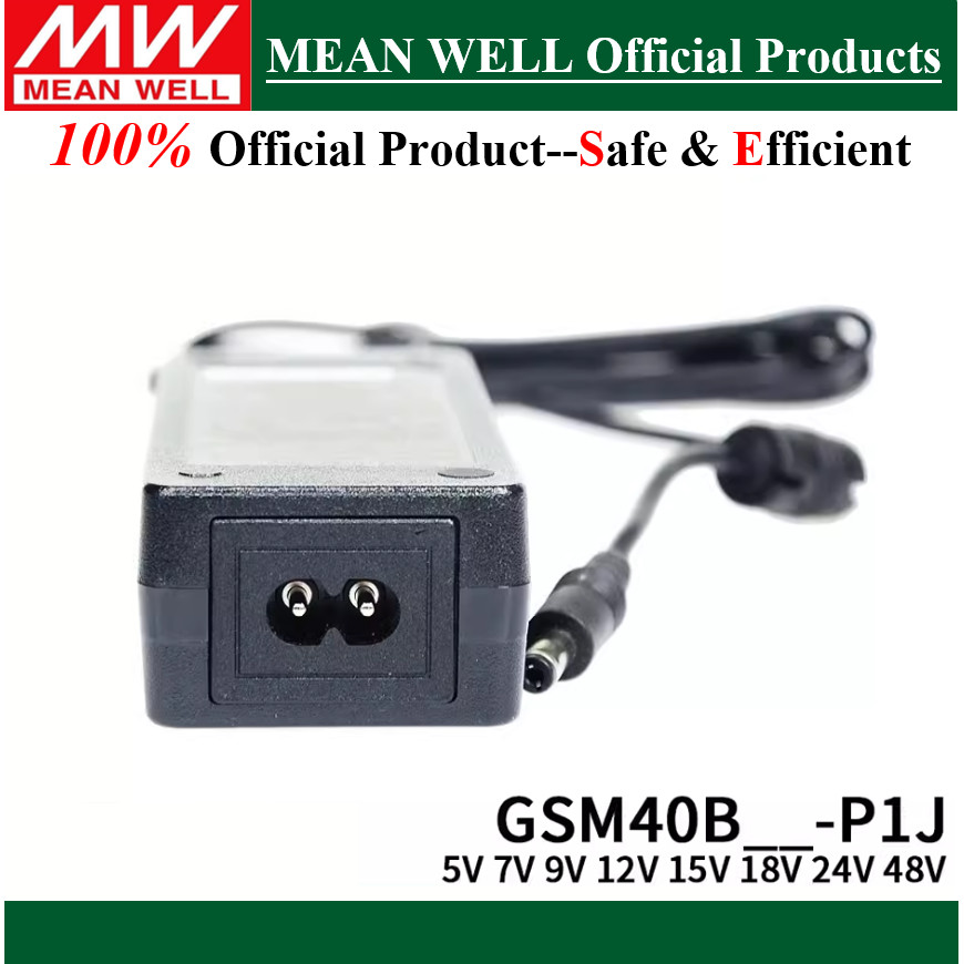 Original Mean Well 40W AC-DC GSM40B05-P1J GSM40B07-P1J GSM40B09-P1J GSM40B12-P1J GSM40B1J GSM40B18P4