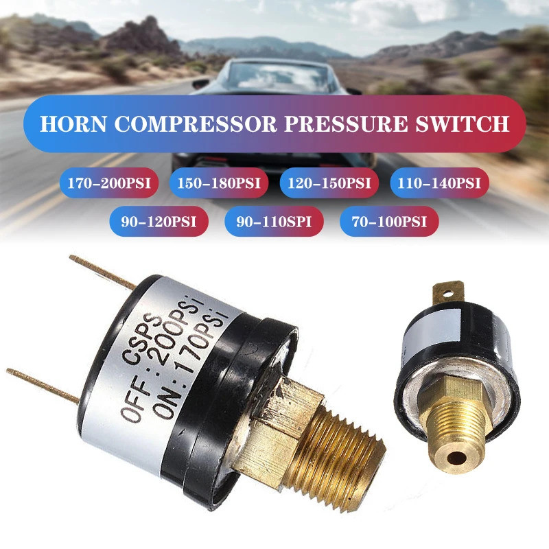 12V 3.5A Pressure Switch 70-200 Psi Train Car Horn Pressure Switch Valves Switch Air Compressor Pres