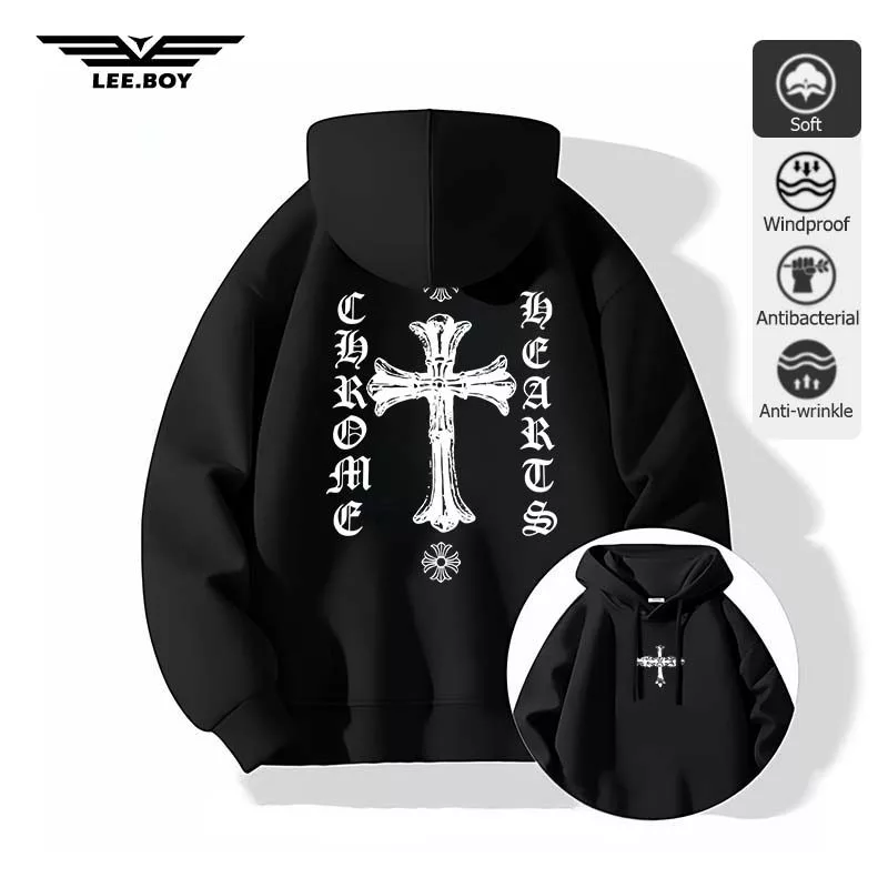 ผ้าสำลีหนานุ่ม พิมพ์อินเทรนด์ที่เรียบง่าย M-3XL เสื้อฮู้ด กระเป๋าล้วงด้านหน้า โอเวอร์ไซซ์ (ส่งเร็ว จัดส่งจากไทย)