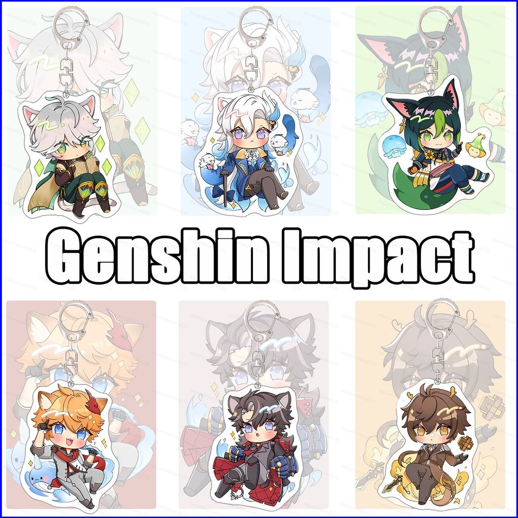 Genshin Impact Furina Wriothesley Neuvillette พวงกุญแจห้อยกระเป๋าพวงกุญแจ