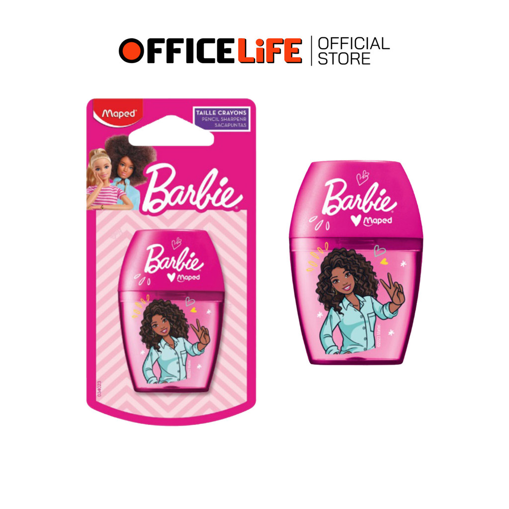 maped (มาเพด) กบเหลาดินสอ 1 ช่อง ลายบาร์บี้ Barbie รุ่น SH/034023 ( 1 ชิ้น )