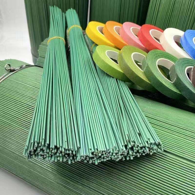 (เฉพาะก้าน250 ชิ้น) ก้านดอกไม้สีเขียว สำหรับงานDIY ก้านดอกไม้ ก้านลวดแข็ง  ก้านดอกไม้ หนา 0.2 มิลยาว 30 ซม.