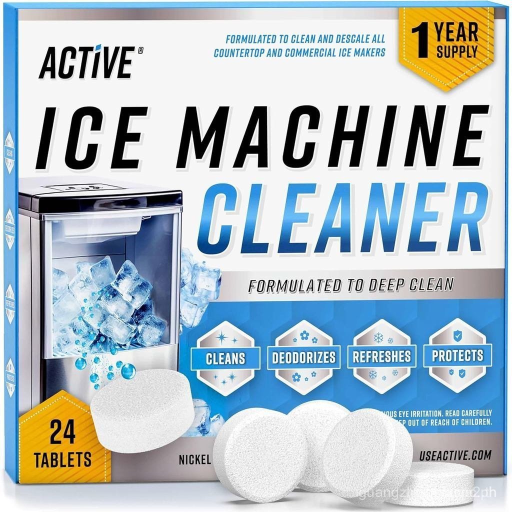 ACTIVE Ice Machine Cleaner Maker Descaler - 24 Clean Tablets Compatible with Frigidaire, Opal, GE Pr