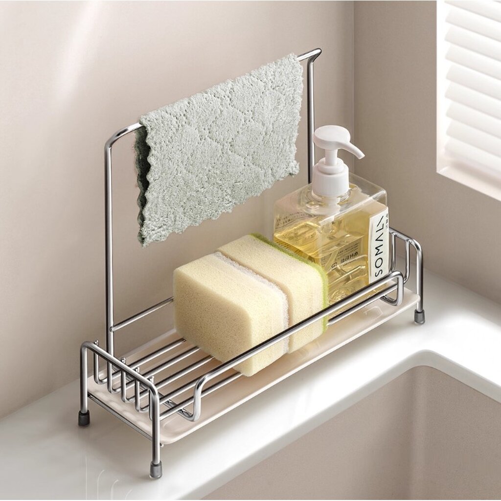 Omocha | Sponge Holder ที่วางฟองน้ำล้างจาน ที่วางฟองน้ำ สแตนเลส 304 ที่จัดระเบียบซิงค์ล้างจาน