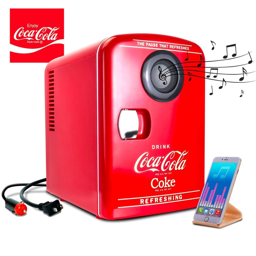 Coca-Cola Retro Mini Car ตู้เย็นขนาดเล็ก Hot and Cold Home Bluetooth Speaker Ice Maker Big Collectio