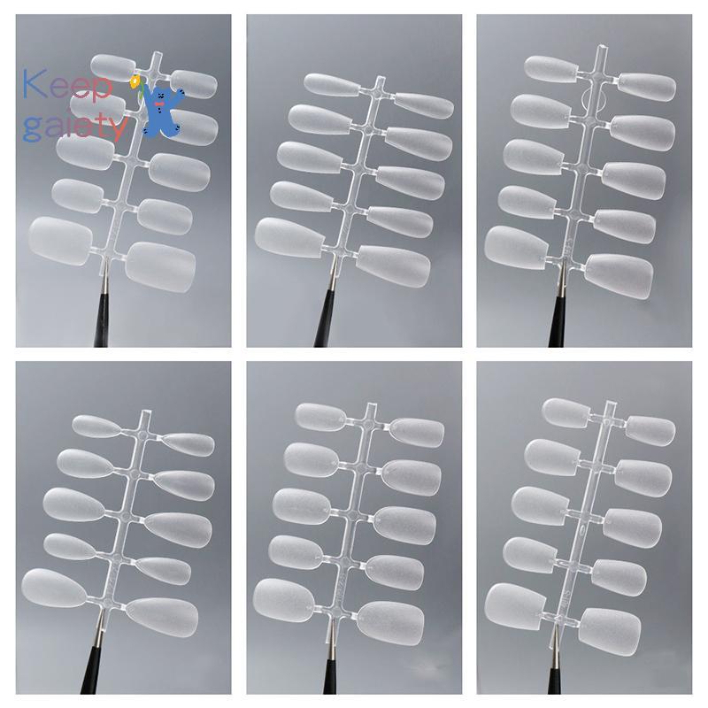 [Keepgaiety-t] 100 ชิ้น/กล่อง Matte เล็บปลอมขัดกดบนเล็บปลอมการออกแบบสั้นขนาดกลาง High Matt Soft Gel เล็บเคล็ดลับสําหรับส่วนขยาย [ใหม่] - รูปที่ 4