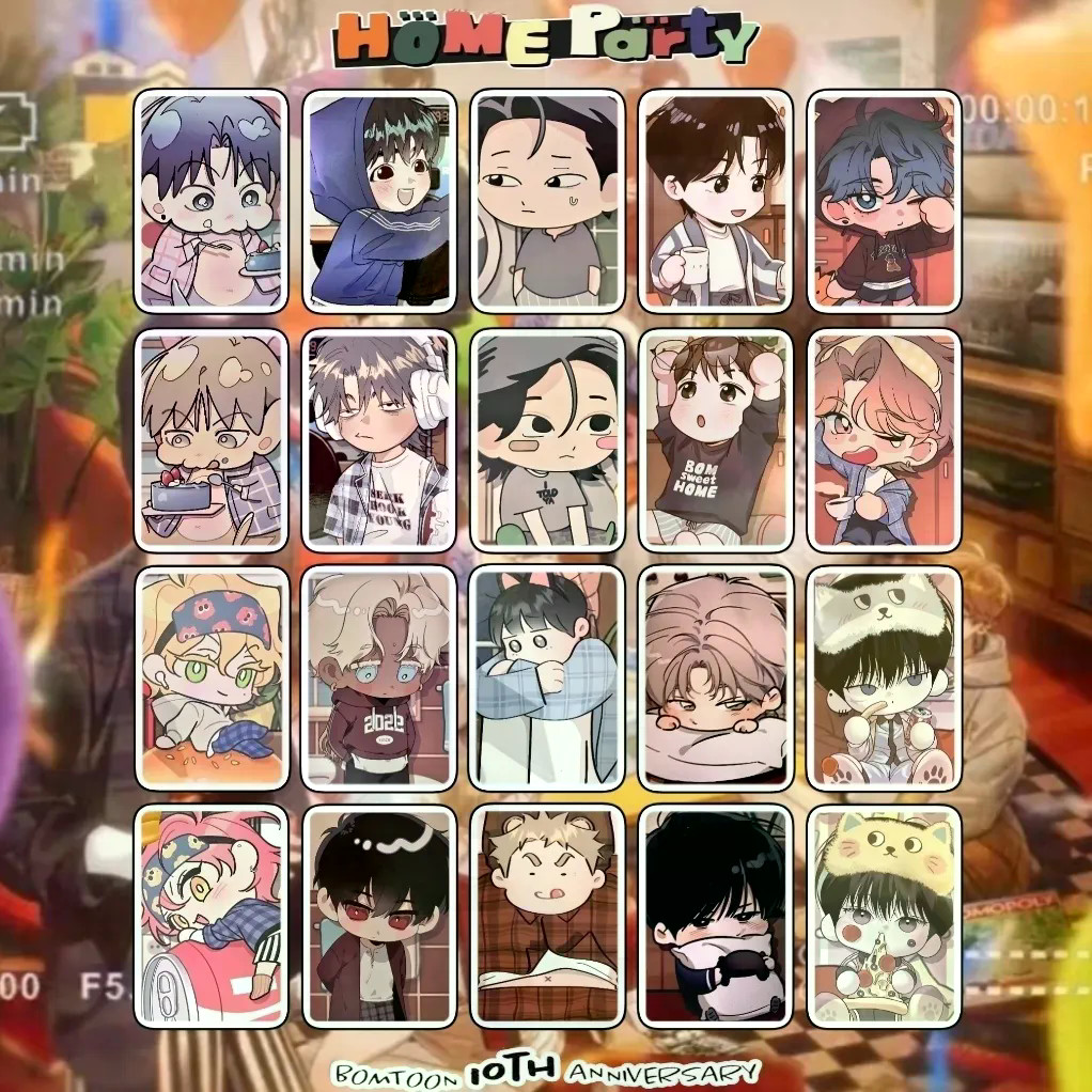 [สินค้าใหม่ด้วยตนเอง] 175 การ์ตูนเกาหลี BOMTOON กระพริบ 2026 ธีมปาร์ตี้ครอบครัว QQ คนยืนการ์ด Photoc