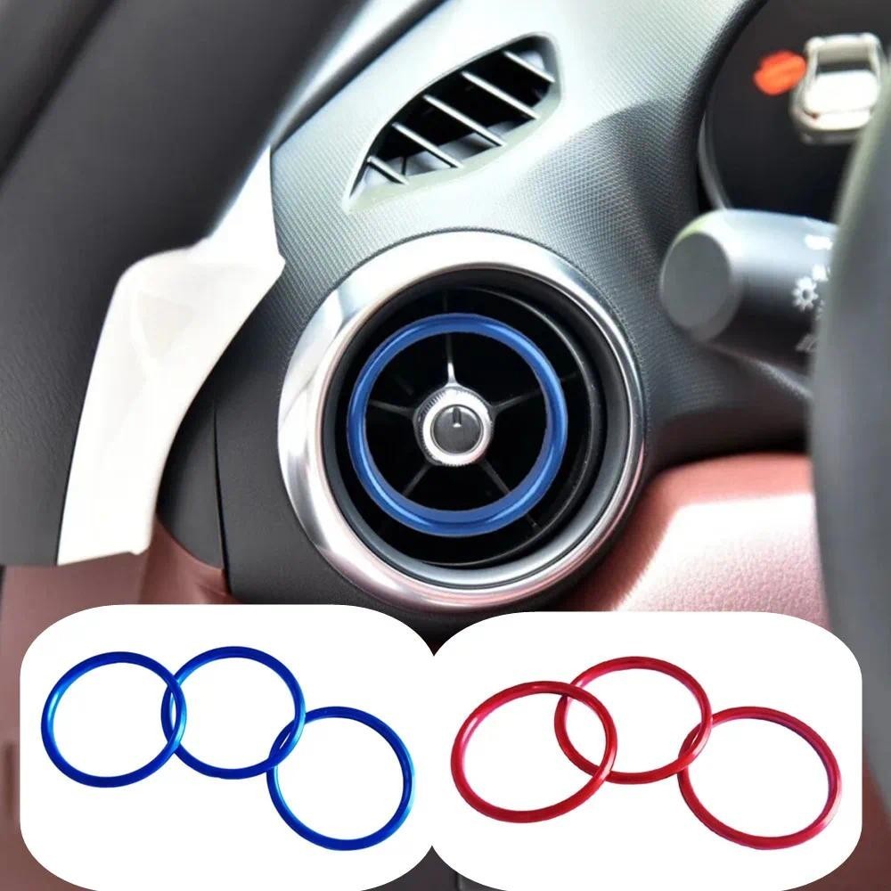 รถ Air Vent Outlet แหวนตกแต่งสติกเกอร์สําหรับ Mazda MX5 CX3 MX-5 RF ND air-condition Outlet แหวน Tri