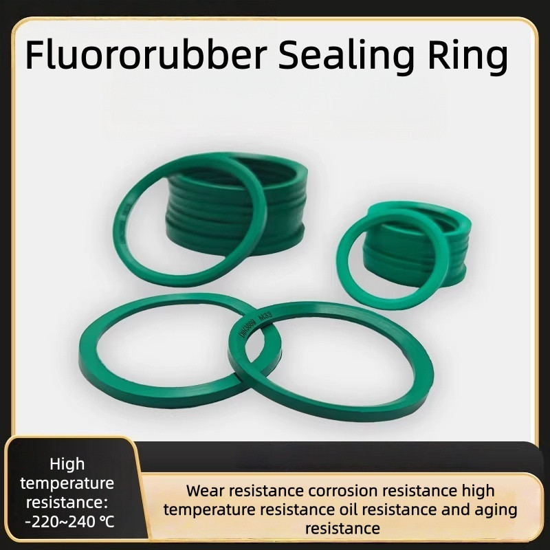 สีเขียว FKM fluororubber ED แหวนปิดผนึกปะเก็นแนวทแยง E-type คอลัมน์ปลายแหวนปิดผนึกทนอุณหภูมิสูงเส้นผ