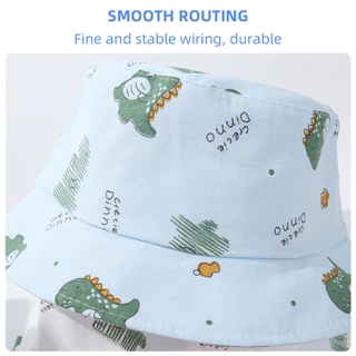 【สินค้าพร้อมส่ง】 หมวกเด็กรูปไดโนเสาร์การ์ตูนนักตกปลา - หมวกกันแดดพร้อมเชือก | 5 สี 【GoodRich】