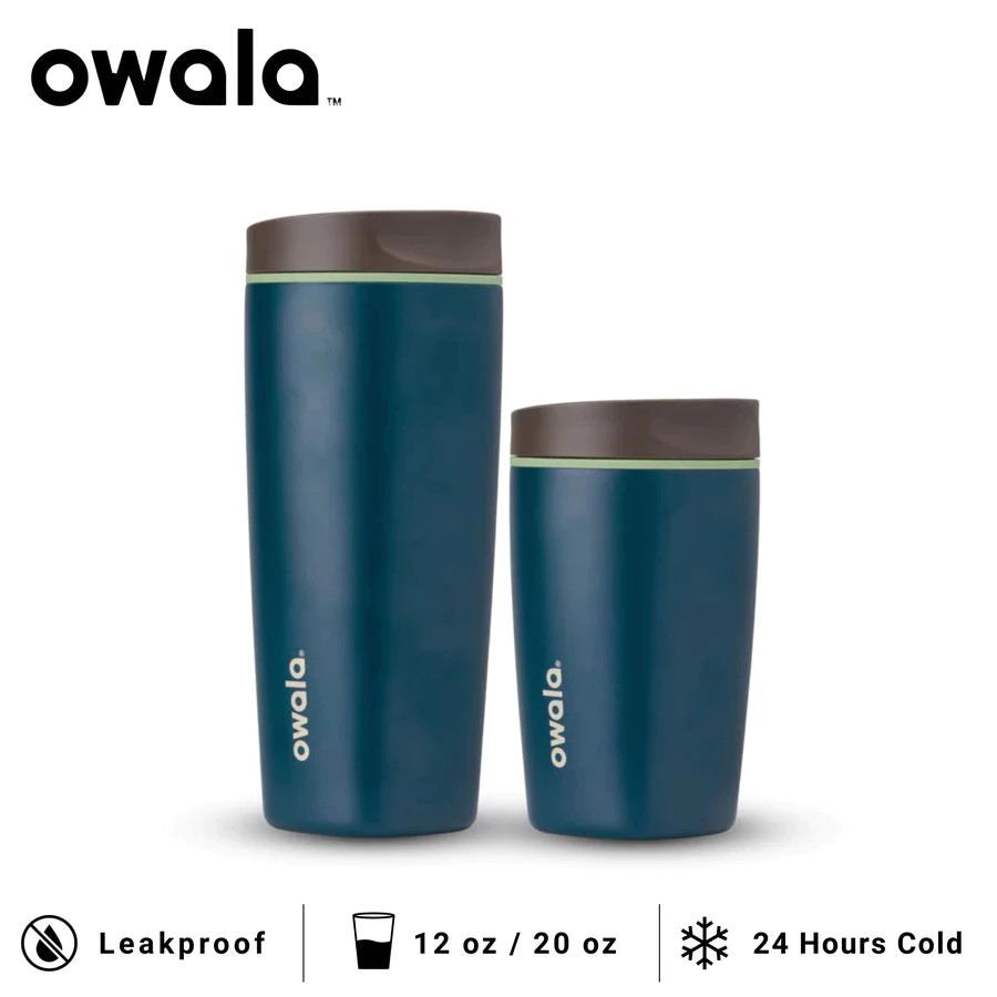 Owala SmoothSip Slider Tumbler - แก้วเดินทางสแตนเลสหุ้มฉนวน 12 ออนซ์พร้อมฝาปิดป้องกันการรั่วเหมาะกับที่วางแก้วในรถยนต์สําหรับเครื่องดื่มร้อน/น้ําแข็ง - รูปที่ 3