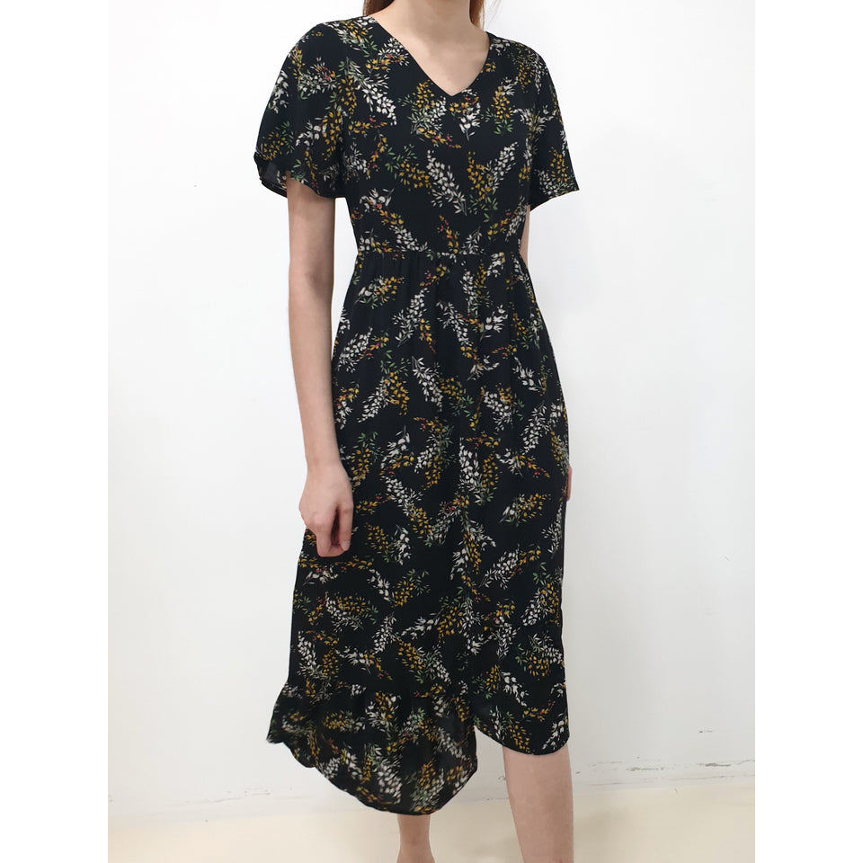 MADEBYFER Midnight Bloom Hi Low Midi