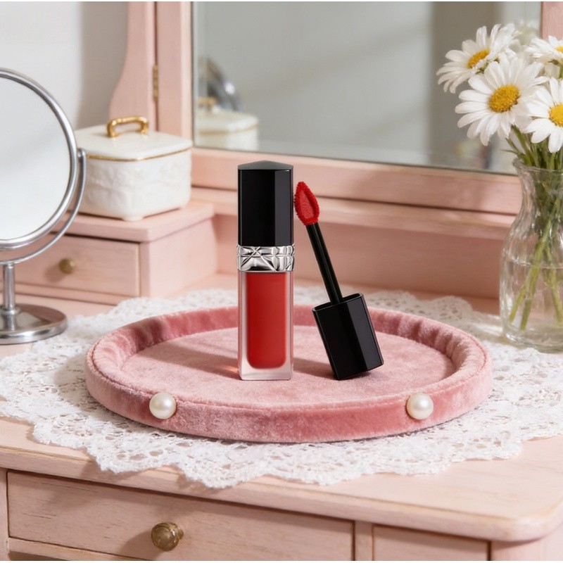 ของขวัญวันเกิด Di Flame Blue Gold Lip Gloss Matte Matte Color แต่งหน้าธรรมชาติถือไม่ซีดจางง่าย 6ml 9