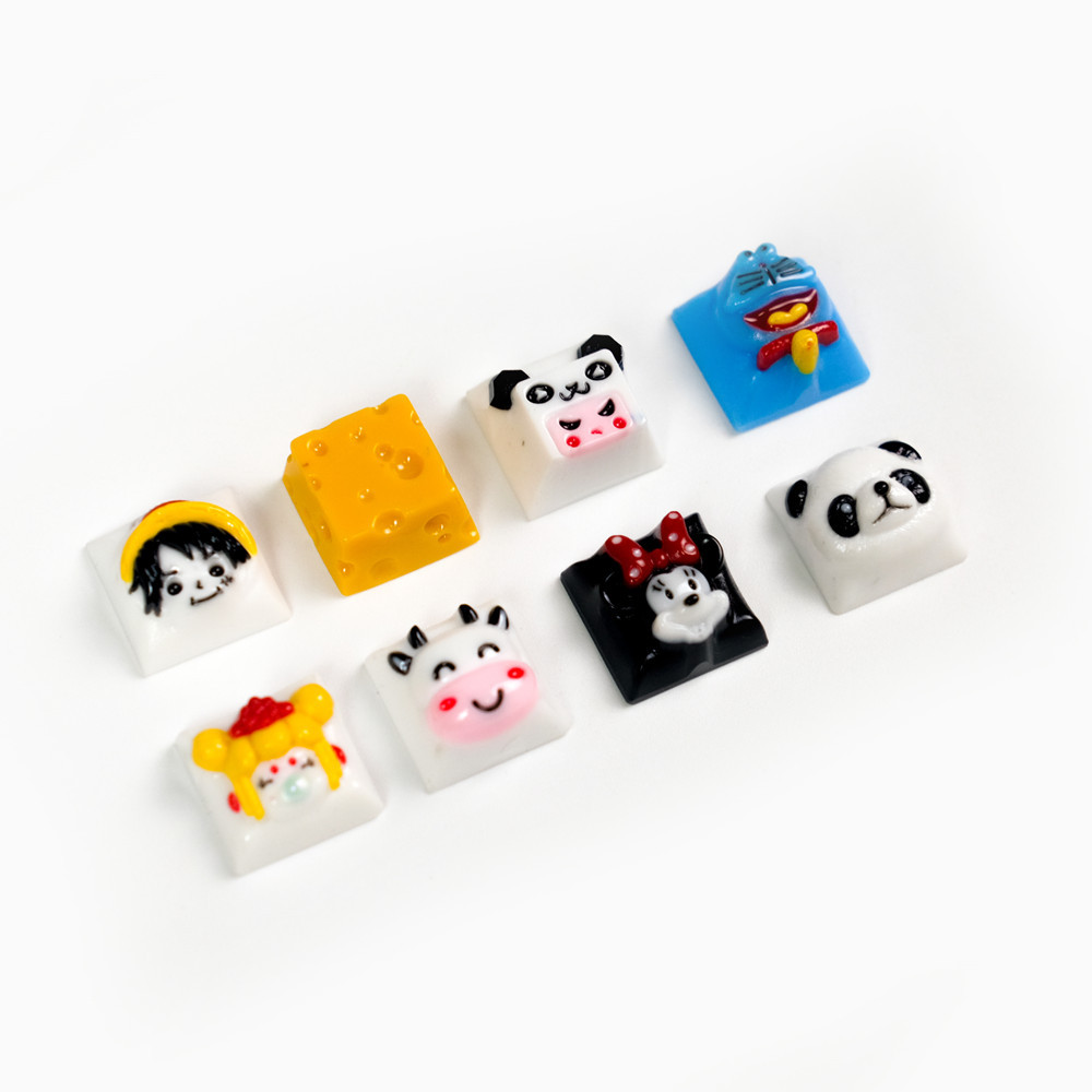 keycap keycap ไทย ปุ่มกดเรซินทํามือแมวกริ๊งสองมิติน่ารักสําหรับคีย์บอร์ดเชิงกลและปุ่มที่ไม่ซ้ํากันแก