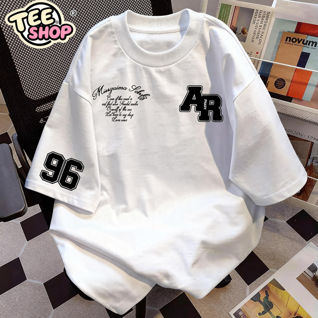 TEE·SHOP🍀 เสื้อยืด Oversize ลาย AR&96 สไตล์เกาหลี เท่ห์มาก ใส่ได้ทั้งชายหญิง ผ้านุ่มสบายตัวทั้งวัน รองรับ COD 📦