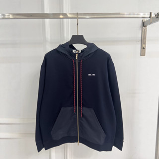 เสื้อกันหนาว miumi สำหรับฤดูใบไม้ร่วงและฤดูหนาว สีน้ำเงินเข้…