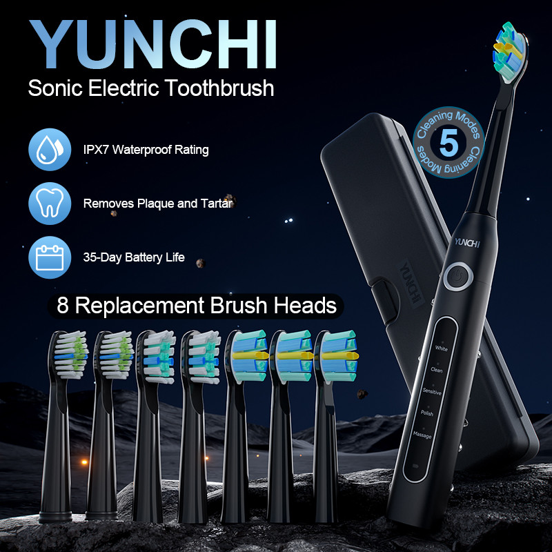 แปรงสีฟันไฟฟ้า Yunchi Y5, SEAGO,8 หัวแปรง (4 Welding 2 2),อินเทอร์เฟซ DC, รุ่นโรงงาน: 507N