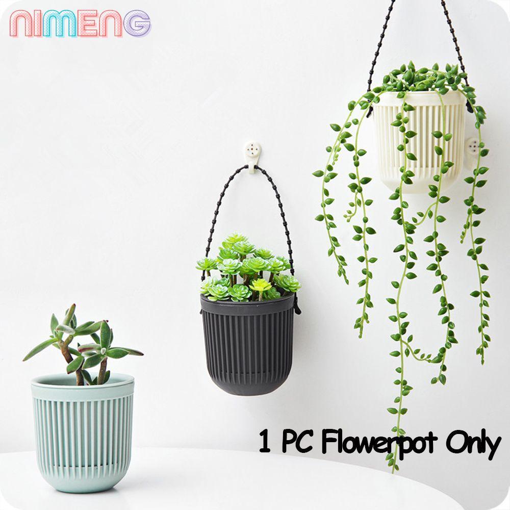 NIMENG 1 PC แขวนกระถางดอกไม้เดสก์ท็อปเครื่องประดับ Planter ตกแต่งบ้าน Double-layer