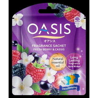 OASIS FRAGRANCE SACHET : โอเอซิส ถุงหอมปรับอากาศ กลิ่น เฟรช เบอรรี่และ แคสซิส