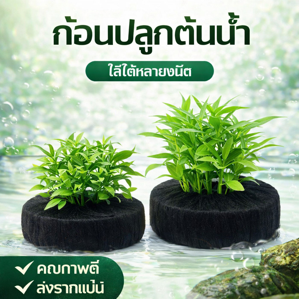 ก้อนดินวาบิ ทุ่นดินไม้น้ำ ก้อนปลูกพรรณไม้น้ำ แพ็ค 2 ชิ้น ของตกแต่งตู้ปลา ปลูกไม้น้ำ ขนาด 5/7cm มีให้เลือก