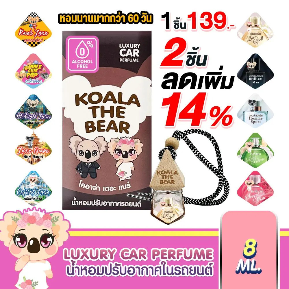 Koala The Bear 8มล. น้ำหอมปรับอากาศในรถยนต์