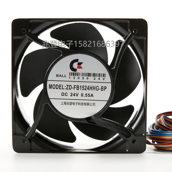 ยี่ห้อใหม่ของแท้ 1524 พัดลม 24V FB1524HHG-BP Shanghai Zhaodeng พัดลมระบายความร้อนแบบหมุนเวียนความเร็