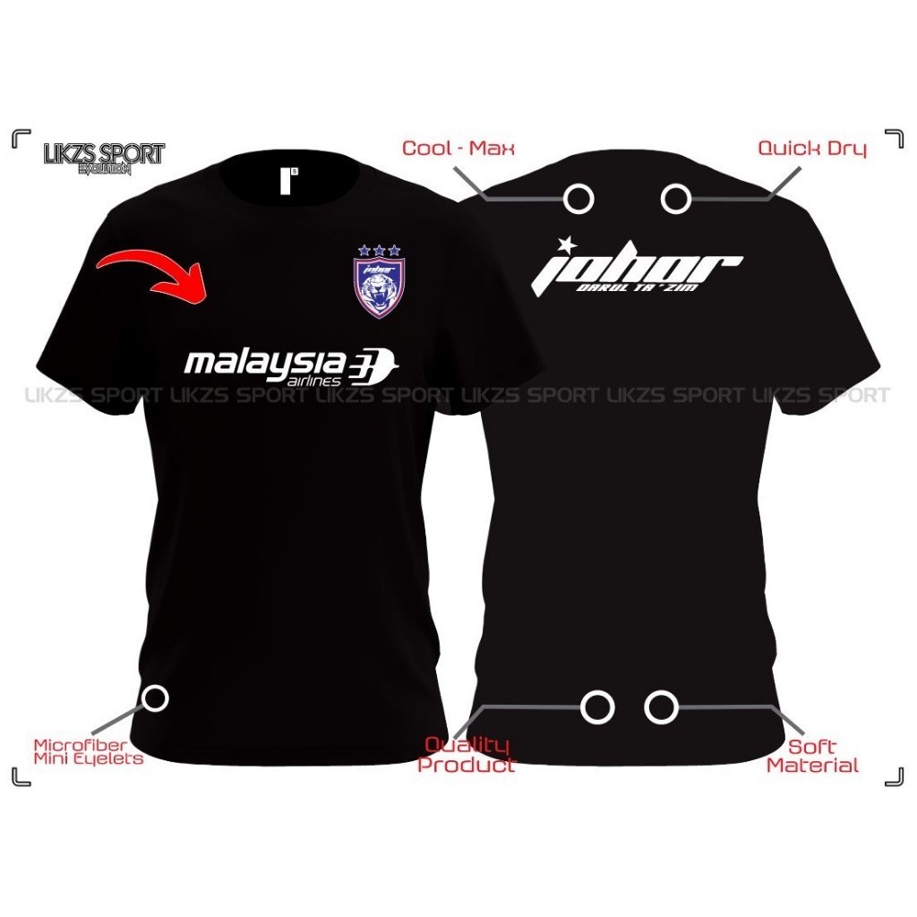 CQ Pre Match Jersey DX4-HD MAS JOHO FC Harimau J l Training Player Microfiber Jersi Bola Sepak