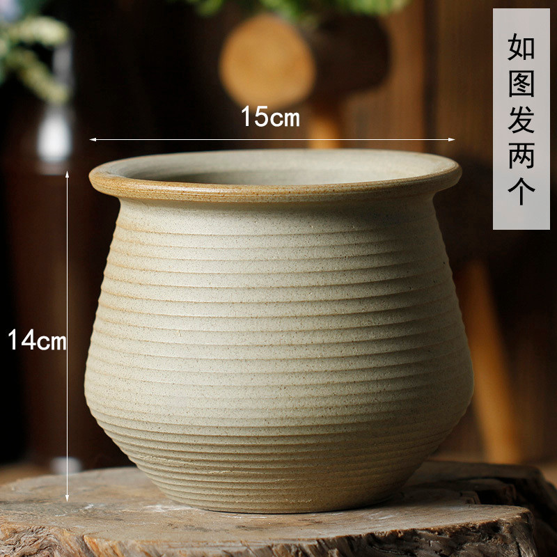Tyk [7.1,000 คนสรรเสริญ] ดอกไม้บอนไซ Dezhen กระถางดอกไม้ขนาดใหญ่ Succulent Retro กระถางดอกไม้กระถางด