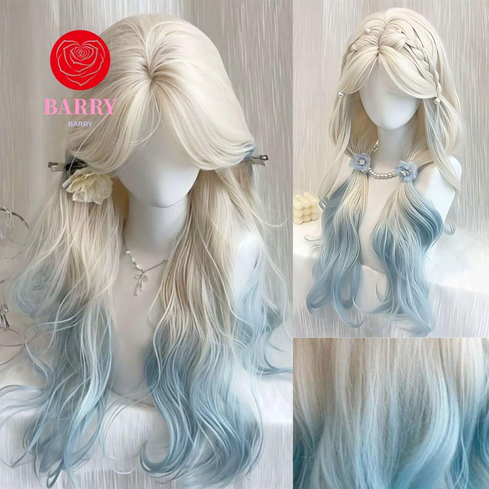 วิกผม platinum blue ombre layered สำหรับคอสเพลย์ Lolita และฮาโลวีน สังเคราะห์ธรรมชาติทนความร้อน