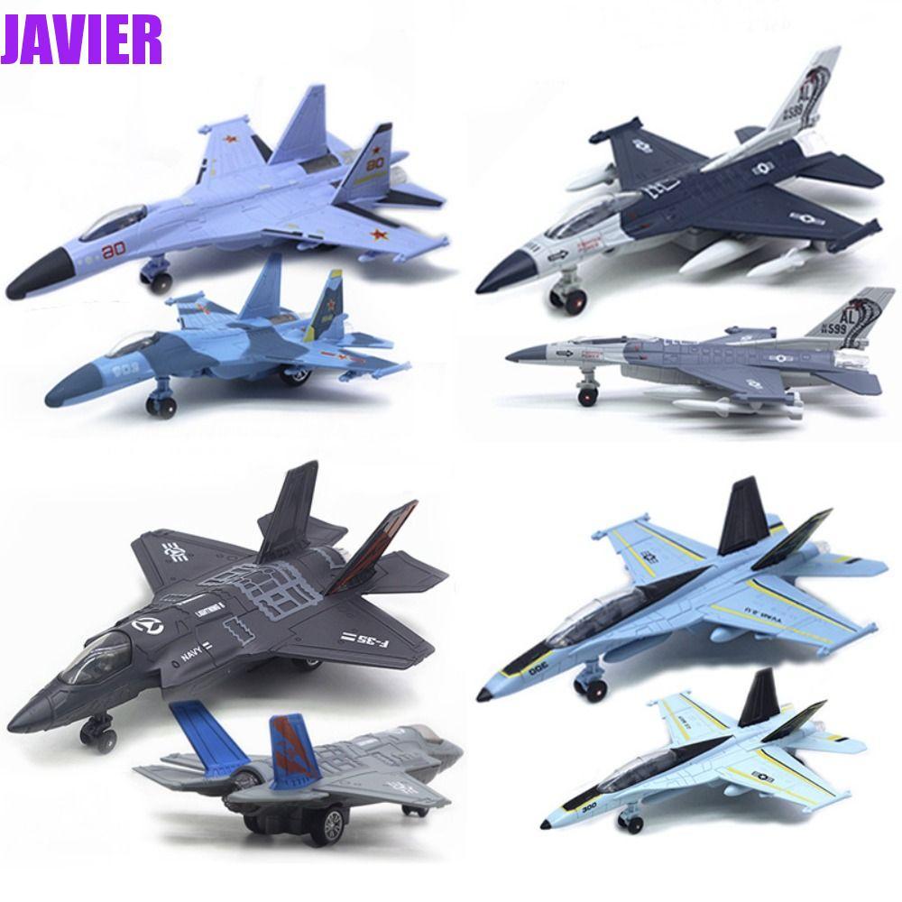 JAVIER Aviao เครื่องบินรุ่น, F16 F22 F35 Diecast Fighter เครื่องบินของเล่น,ตกแต่งโต๊ะ Pullback & Go 