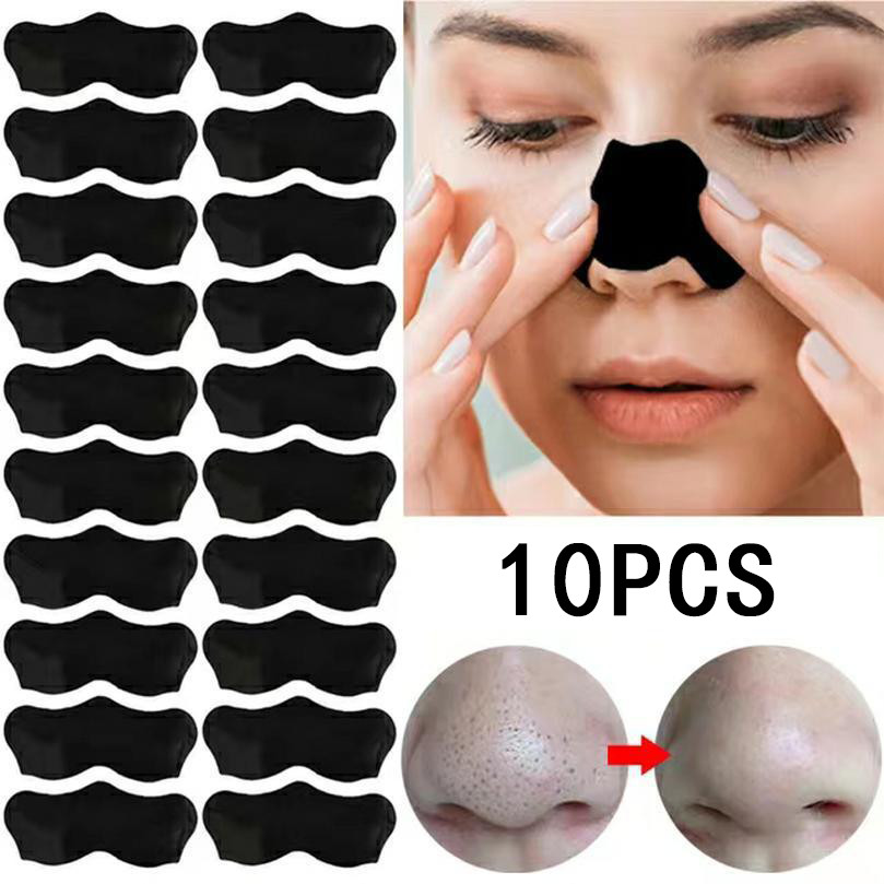 แผ่นดูแลสิวจมูก 10 ชิ้น - แผ่นดูแลสิวจมูกแบบดำหัว - ลดรูขุมขนและสิว - แผ่นดูแลสิวจมูกบริเวณ T-zone - แผ่นทำความสะอาดผิว
