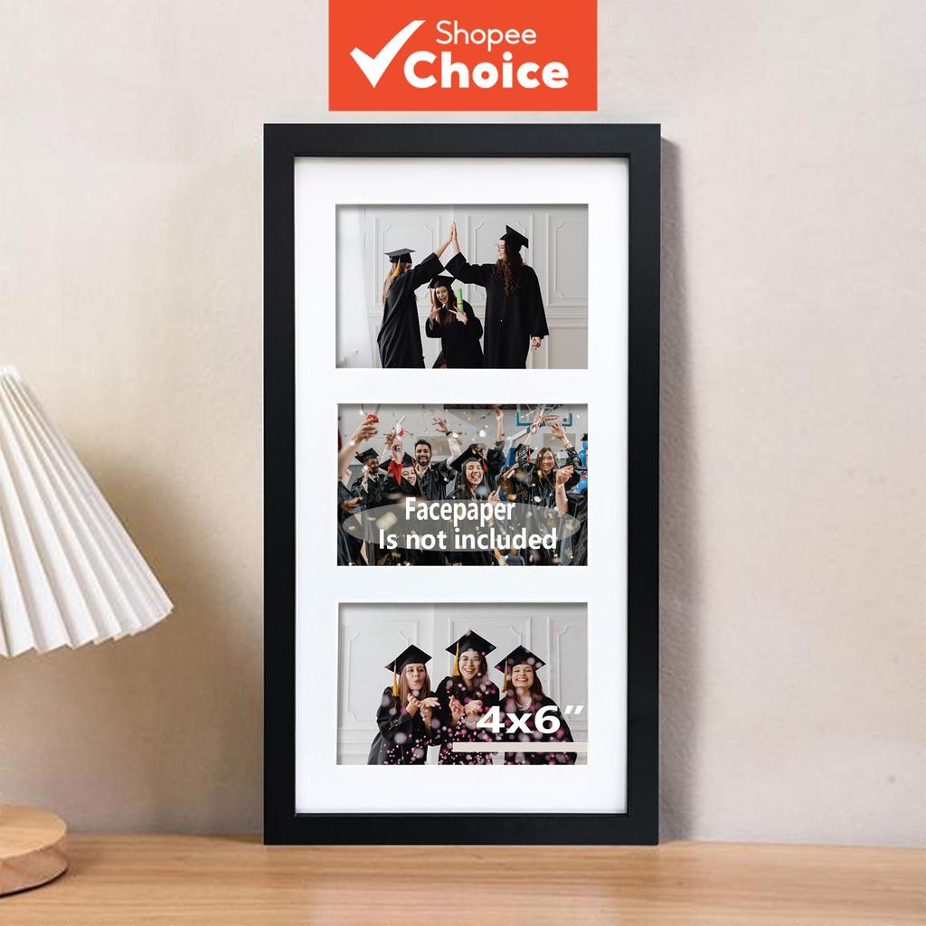 ใหม่ 8X16 นิ้วคลาสสิกสีดําและสีขาวกรอบรูปถือ 3 4X6 "Or 5X7 "ภาพสําหรับห้องนอน Desktop Decor 1 PC ตกแต่ง