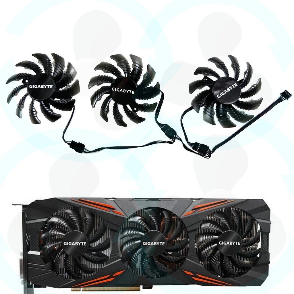 [พัดลมระบายความร้อนคอมพิวเตอร์] Gigabyte GTX 1060/1070/1070ti/1080/1080ti/P104 พัดลมการ์ดกราฟิก T128