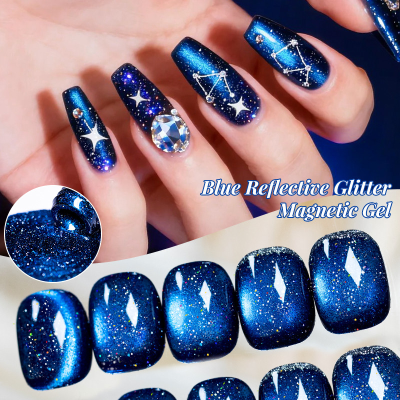 MTSSII เจลแม่เหล็ก Glitter Moonlight Cat Eye Gel Polish Soak Off ยาทาเล็บ DIY Nail Art 7ml
