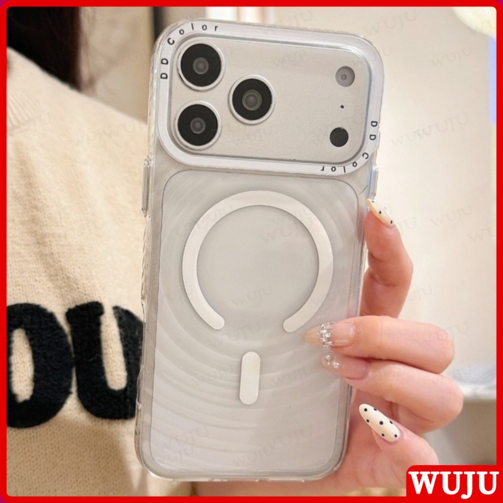 WUJU Minimalist Clear Wave Case เข้ากันได้กับ IPhone 17 16 15 14 Pro Max พร้อมกันกระแทก เรียบง่ายและมีสไตล์