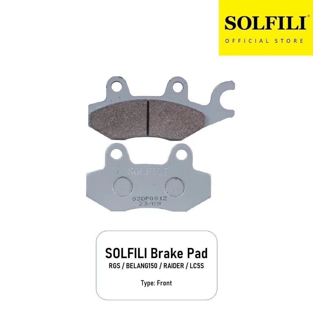 SOLFILI ผ้าเบรก RGS LC135 5S 4S V8 CLICK ADV 150 RS150 EGO Y15ZR CLICK MSX125i CBR GSXR 150 VARIO 15
