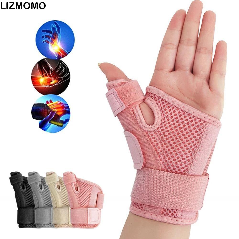 LIZMOMO 1 ชิ้นข้อมือยาม,นิ้วหัวแม่มือพยุงข้อมือยืดหยุ่นรั้งนิ้วหัวแม่มือ,ตัวป้องกันที่ทนทานเหมาะกับขวาและซ้ายเฝือกนิ้วหัวแม่มือระบายอากาศสําหรับ Tendonitis