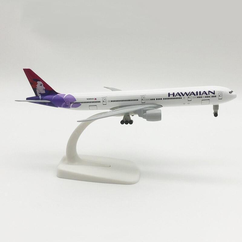 [HYM] เครื่องบินโลหะผสม 20 ซม.Hawaii Airlines โบอิ้ง 777 Airlines เครื่องบินรุ่นพร้อม Landing Gear ค