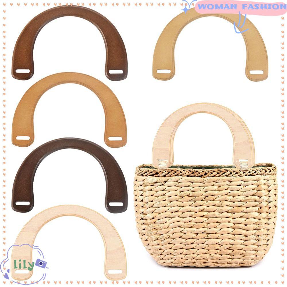 LILY กระเป๋าไม้ Handles Handmade Gift Box Handle กระเป๋าถือที่ถอดออกได้ Handles