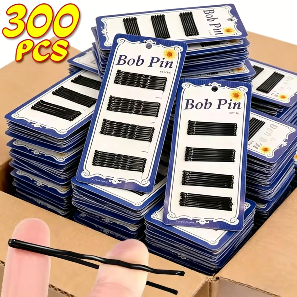 กิ๊บติดผมสีดำ Bobby Pins ขนาด 60/180/300 ชิ้น สำหรับทรงผมคลื่นและตรง