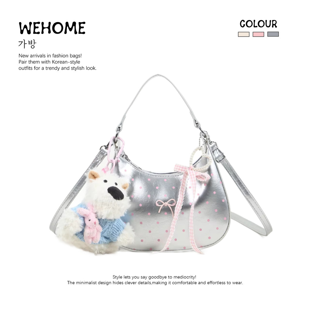 WEHOME Paula Bag สไตล์เกาหลี สไตล์หวาน เป้เป้สไตล์สาวๆ ปกปิดบานเลื่อย กระเป๋าสะพายข้างผู้หญิง