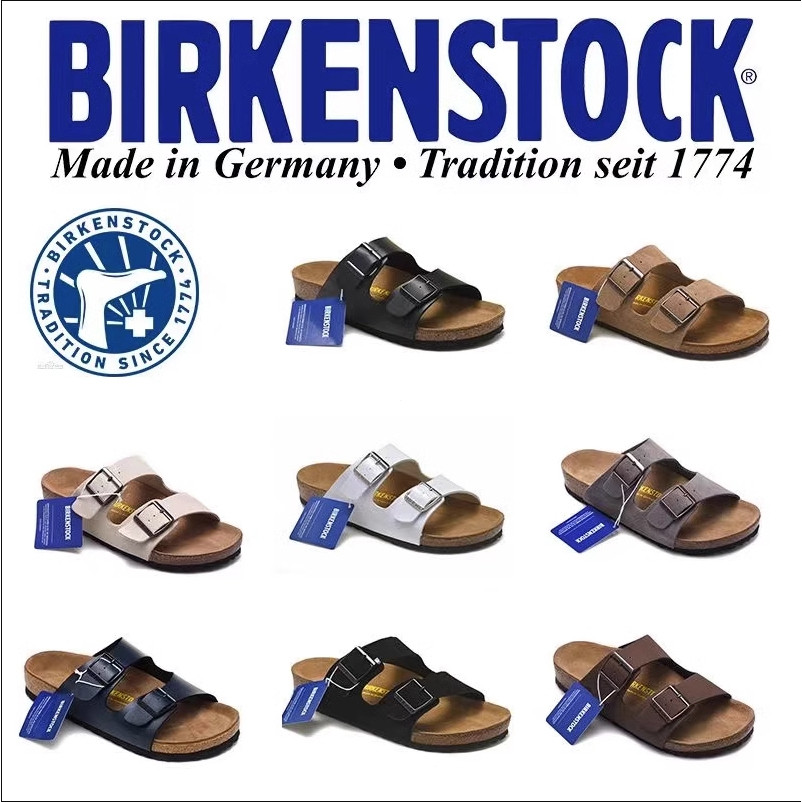 Birkenstock Arizona Double Buckle Men/Women Sandals รองเท้าแตะรองเท้าชายหาดหลายสี 751