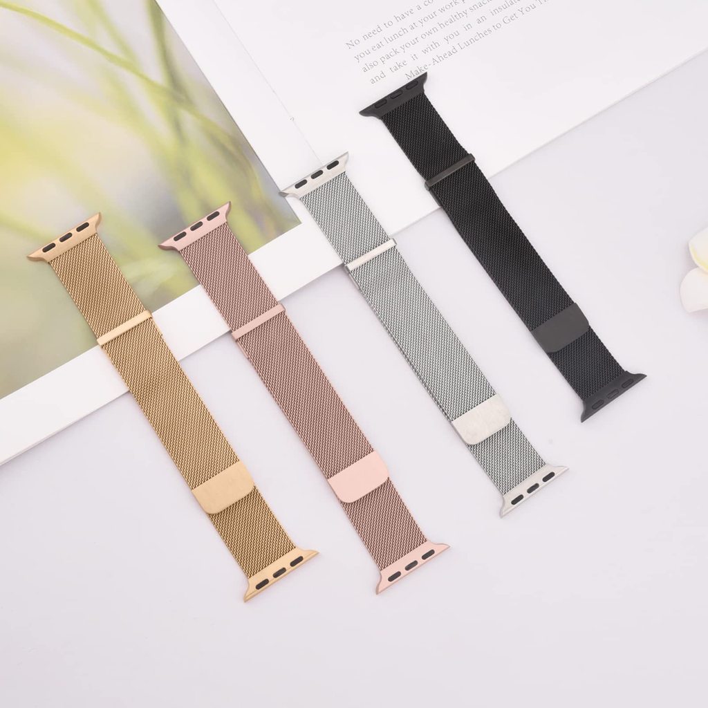 เหมาะสําหรับ apple Watch Dual Magnetic Milan Strap apple watch8 apple Magnetic Milanese Mesh Strap R