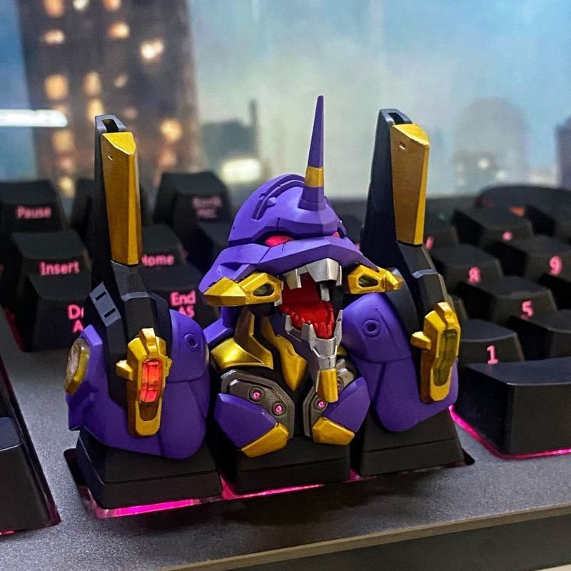 EVA Keycap Neon Genesis Evangelion Keycap เบอร์ ปุ่มกด 1 อัน เบอร์ 1 Mecha Keycap Mechanical Keyboar