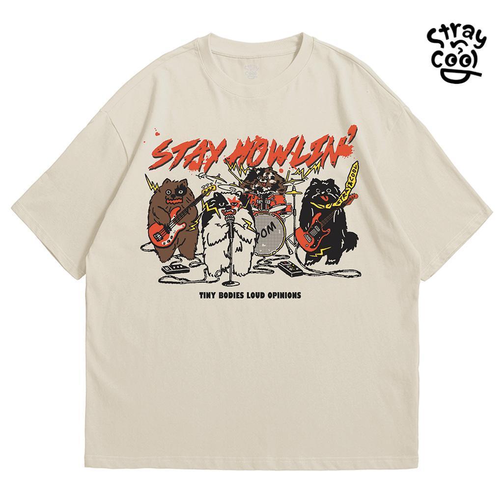 Strayandcool เสื้อยืดโอเวอร์ไซส์  "Stay Howlin" Oversized T-shirt