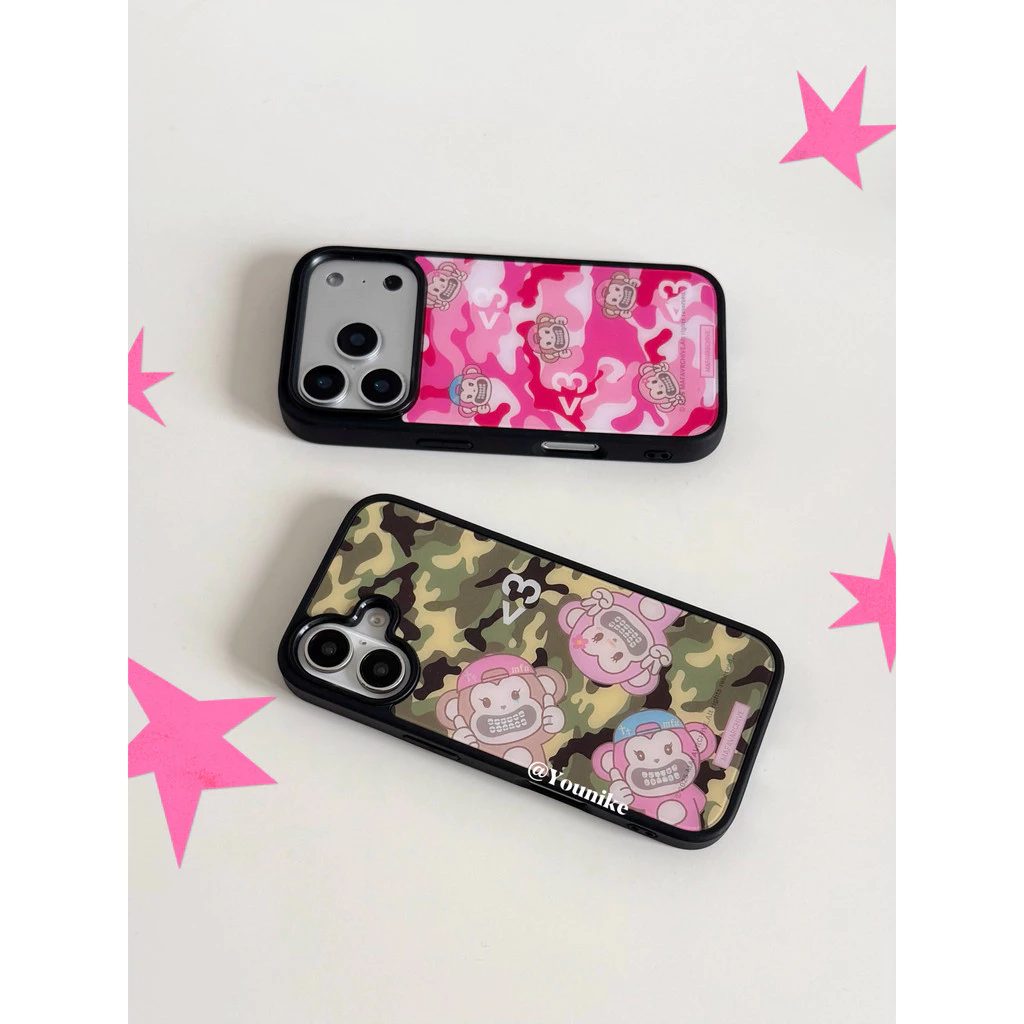สาวเกาหลีหัวใจการ์ตูนน่ารักลิงน้อยเหมาะสําหรับ iphone17pro/17promax เคสป้องกัน Apple 16 เคสโทรศัพท์ 16promax เคสป้องกัน 15/13/14 เคสกันกระแทก 11/12/12promax/15plus/17air