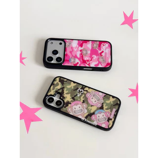 สาวเกาหลีหัวใจการ์ตูนน่ารักลิงน้อยเหมาะสําหรับ iphone17pro/17promax เคสป้องกัน Apple 16 เคสโทรศัพท์ 16promax เคสป้องกัน 15/13/14 เคสกันกระแทก 11/12/12promax/15plus/17air