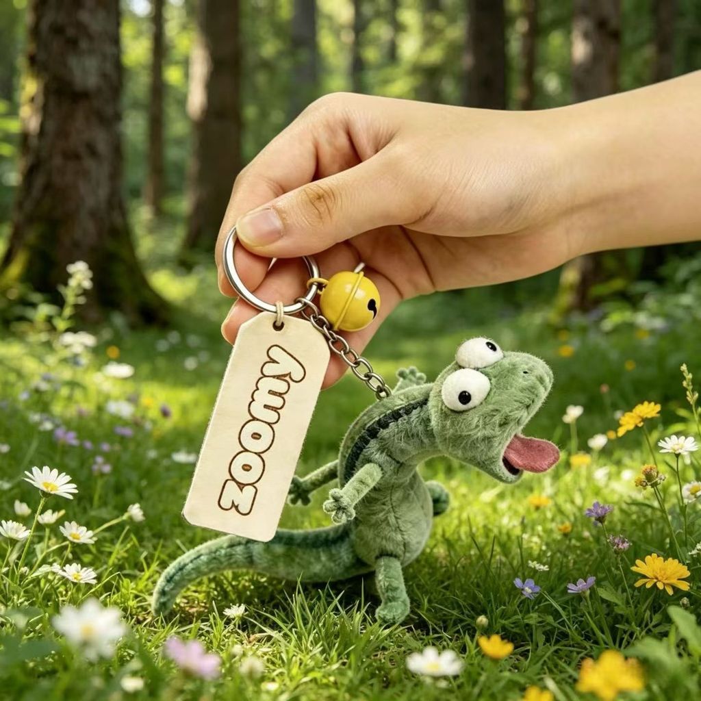พวงกุญแจตุ๊กตา Hoppers King George Soft Green Lizard Action Figure ของเล่นสะสมของขวัญสําหรับเด็กและแฟนรุ่น