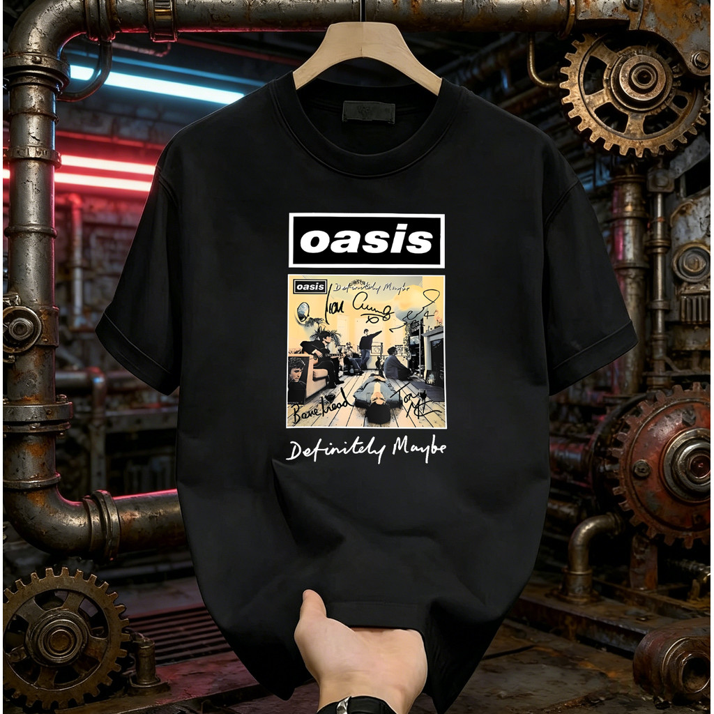 เสื้อยืด Oasis Band First Album Signature พิมพ์ลายอินเทรนด์ เหมาะสมทั้งชายและหญิง
